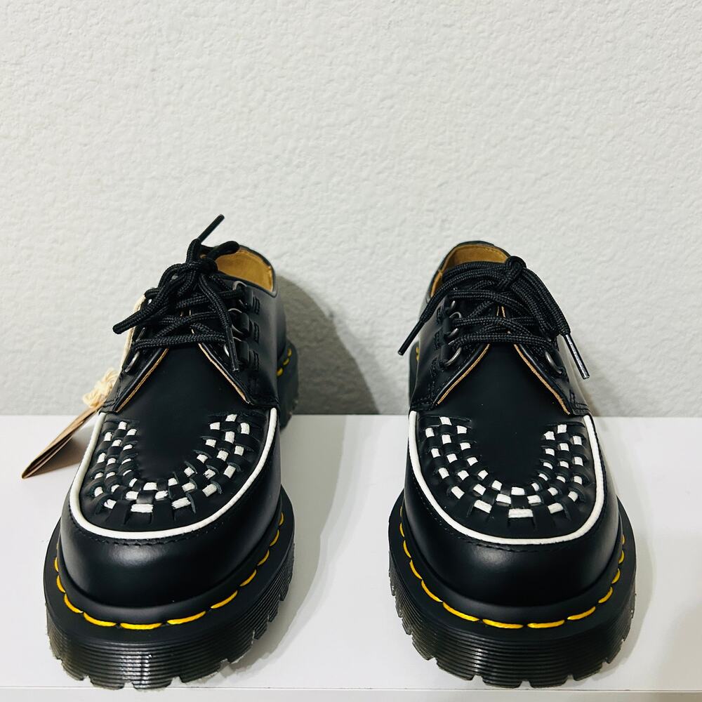 NEW Dr Martens Ramsey Creeper in Black White Rockabilly Size 7 Y2K Skater Punk - Picture 7 of 13